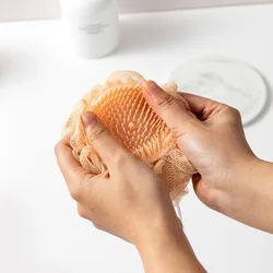 PE Material Massage Bath Ball With Brush Soft Brush Rub Back Shower Ball Foaming Scalp Brush