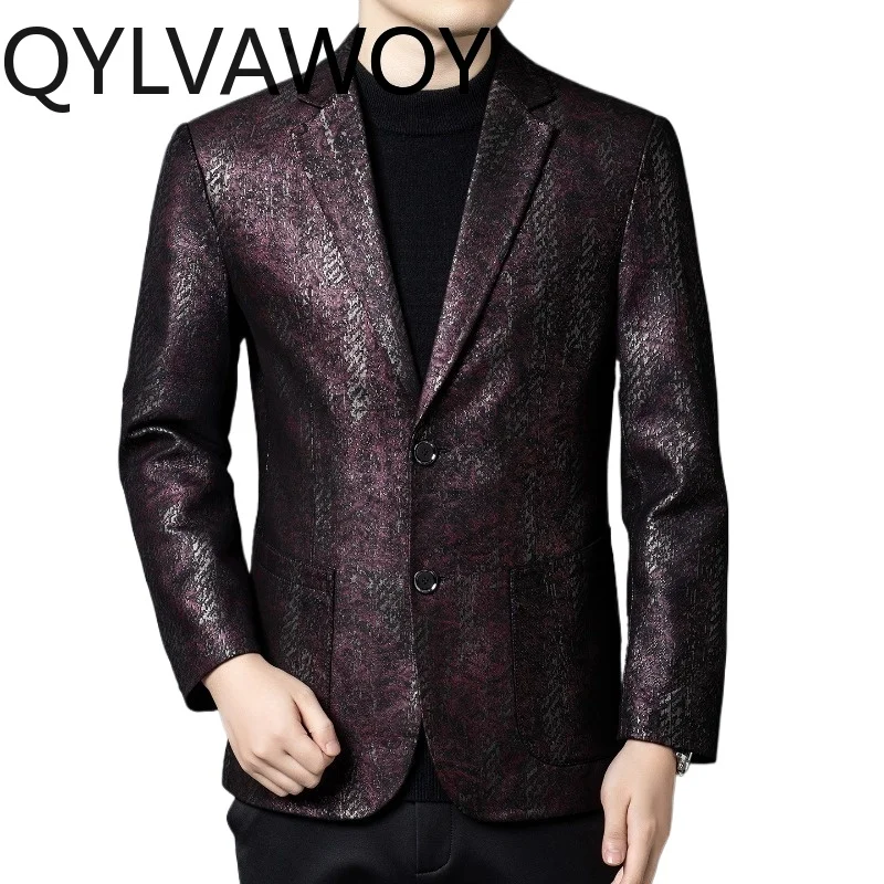 

QYLVAWOY High-end Sheepskin Real Leather Man Jackets for Man New Autumn Winter Blazer Masculino Slim-fit Jackets Tops Fashion