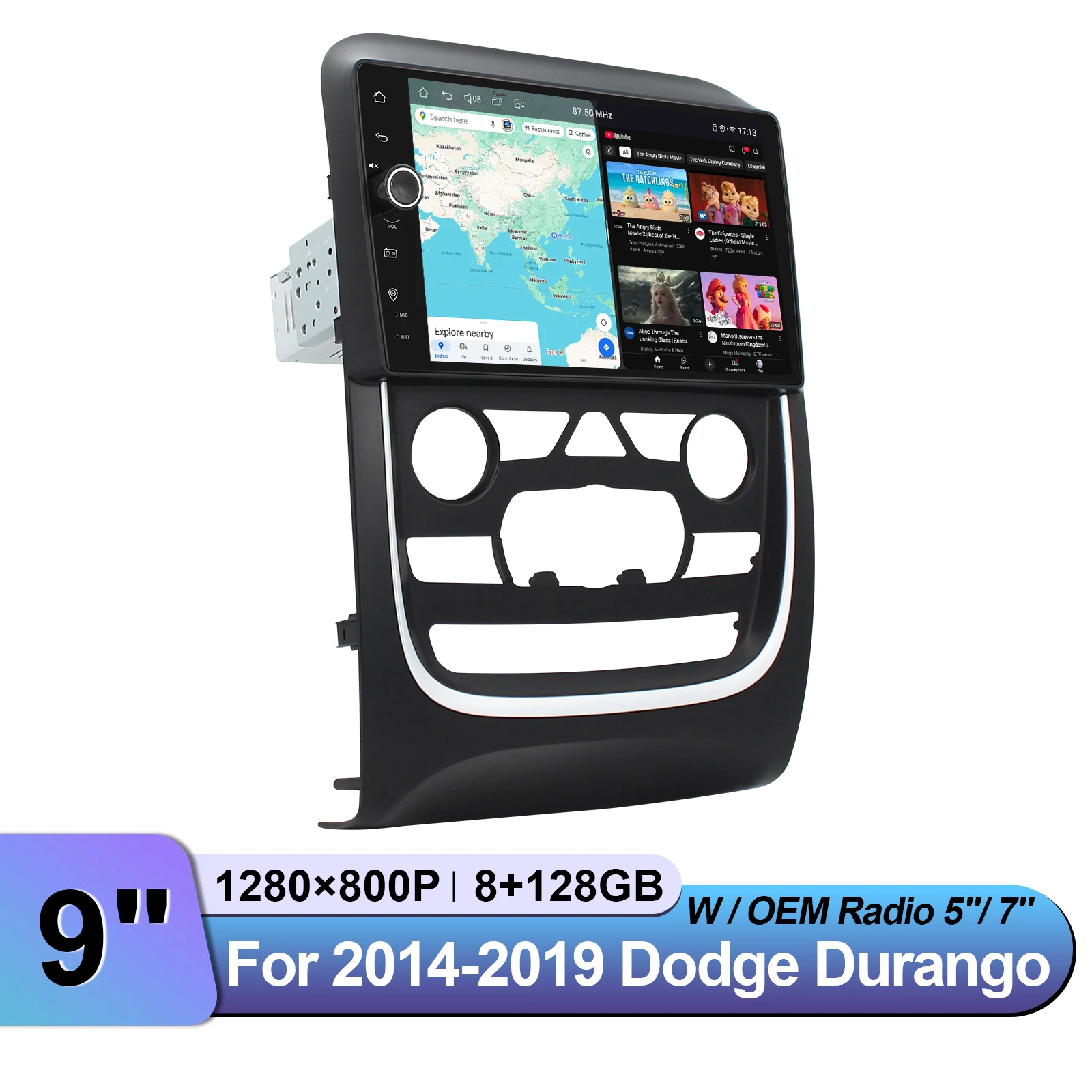 منتج جديد 9 بوصة راديو السيارة استبدال وحدة رئيس ل 2014-2019 دودج دورانجو | يحتفظ أدوات وميزات OEM