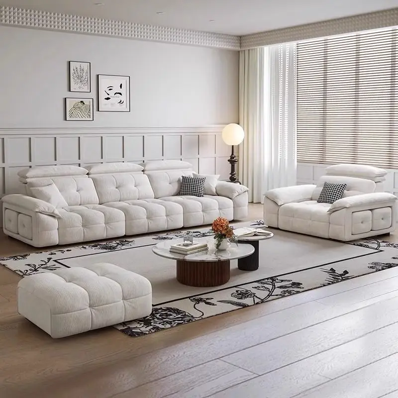 أريكة كرسي كهربائية لغرفة المعيشة باللون الأبيض كسول فاخر كرسي كهربائي أريكة أثاث حديث من الشمال Woonkamerbanken للمنزل #3