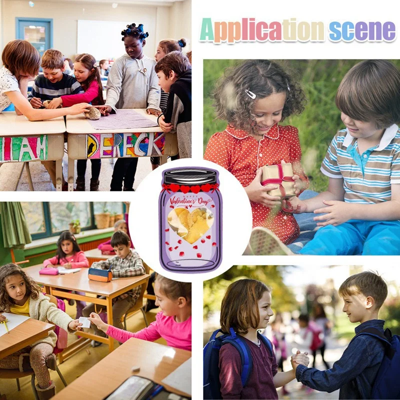 Gift Card 48 Pack Candy Jar School Gift Exchange Cards Bag Set For Classroom Party