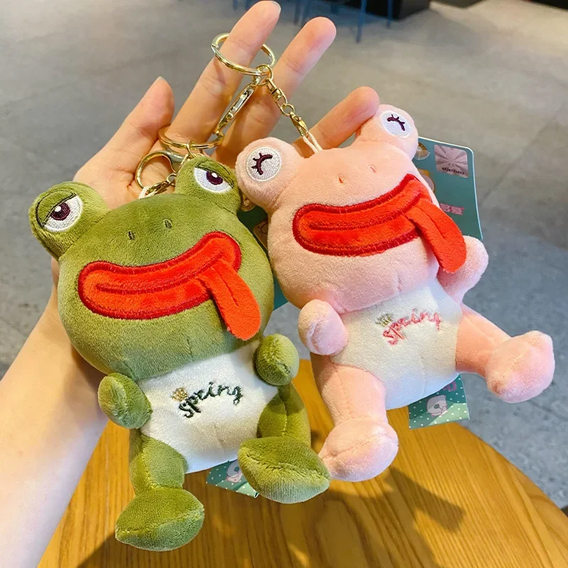 

Creative Funny Frog 2 Styles Animals Soft Stuffed Plush Toys Hobbies Exquisite Kawaii Backpack Decoration Keychain Festival Gift