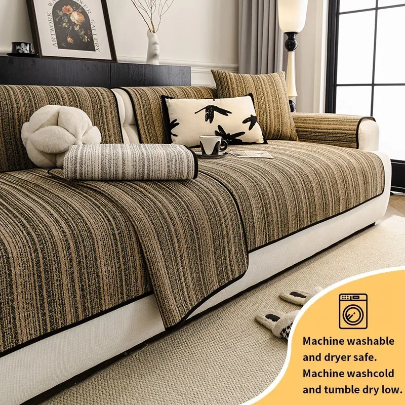 1PC-Sofakissen im mittelalter Stil, rutschfestes Sitzkissen, High-End-Gefühl, universelles staubdichtes Sofabezugtuch für alle Jahreszeiten