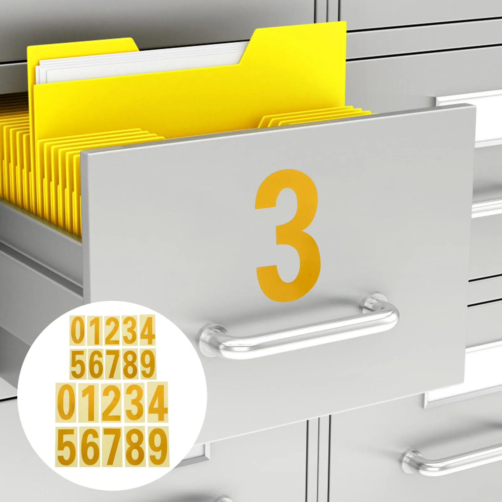 

5 Sets Reflective Number Stickers Exterior Mailbox Water Proof Decal for Golden