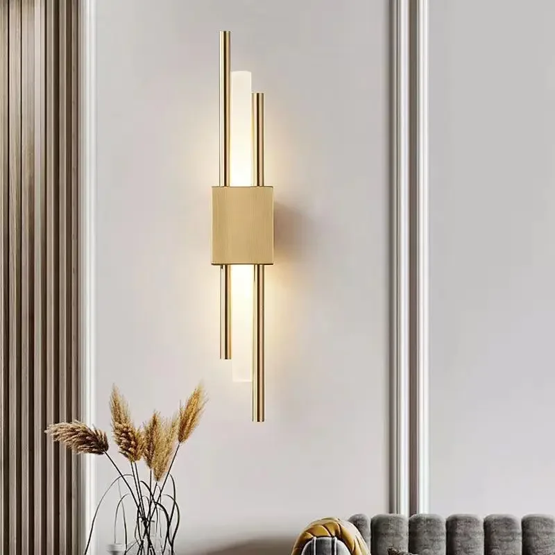 

Nordic Bedroom Bedside Lamp Living Room Background Wall Aisle Modern Simple Personalized Creative Light Luxury Wall Lamp