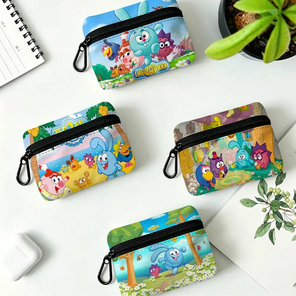Popular S-Smeshariki Animation Wear-resistant Oxford Cloth Coin Purse Portable Backpack Hanging Card Storage Bag