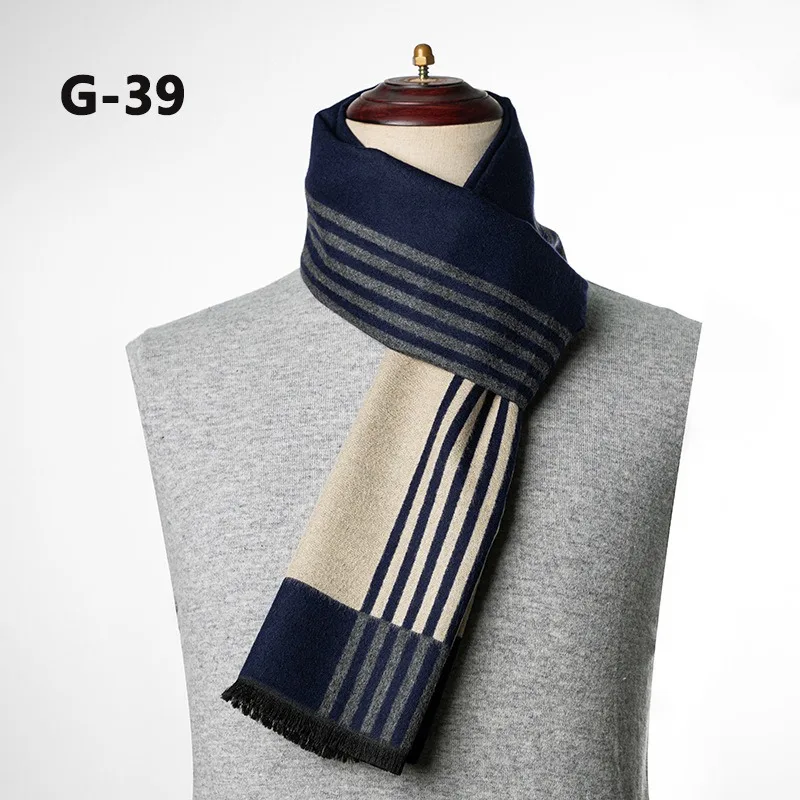 2025 Winter Men Scarf Keep Warm Scarf Casual Fashion Brand Designers Knit Neckerchief Patchwork Wool Cashmere Scarf Shawl Wrap