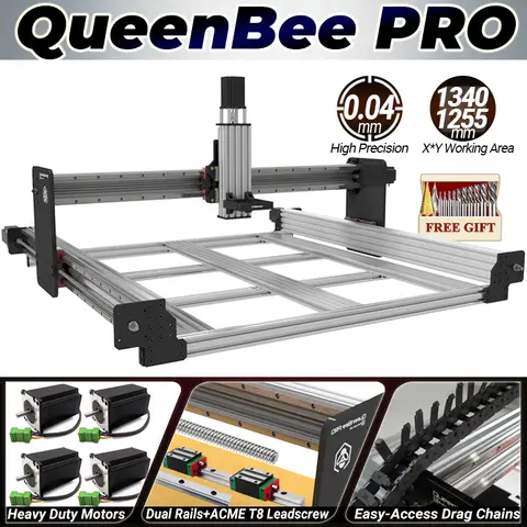 20%OFF BulkMan3D QueenBee PRO CNC Mechanical Kit High Precision Rail Drive Powerful Stepper Motor for Wood Metal Acrylic Milling
