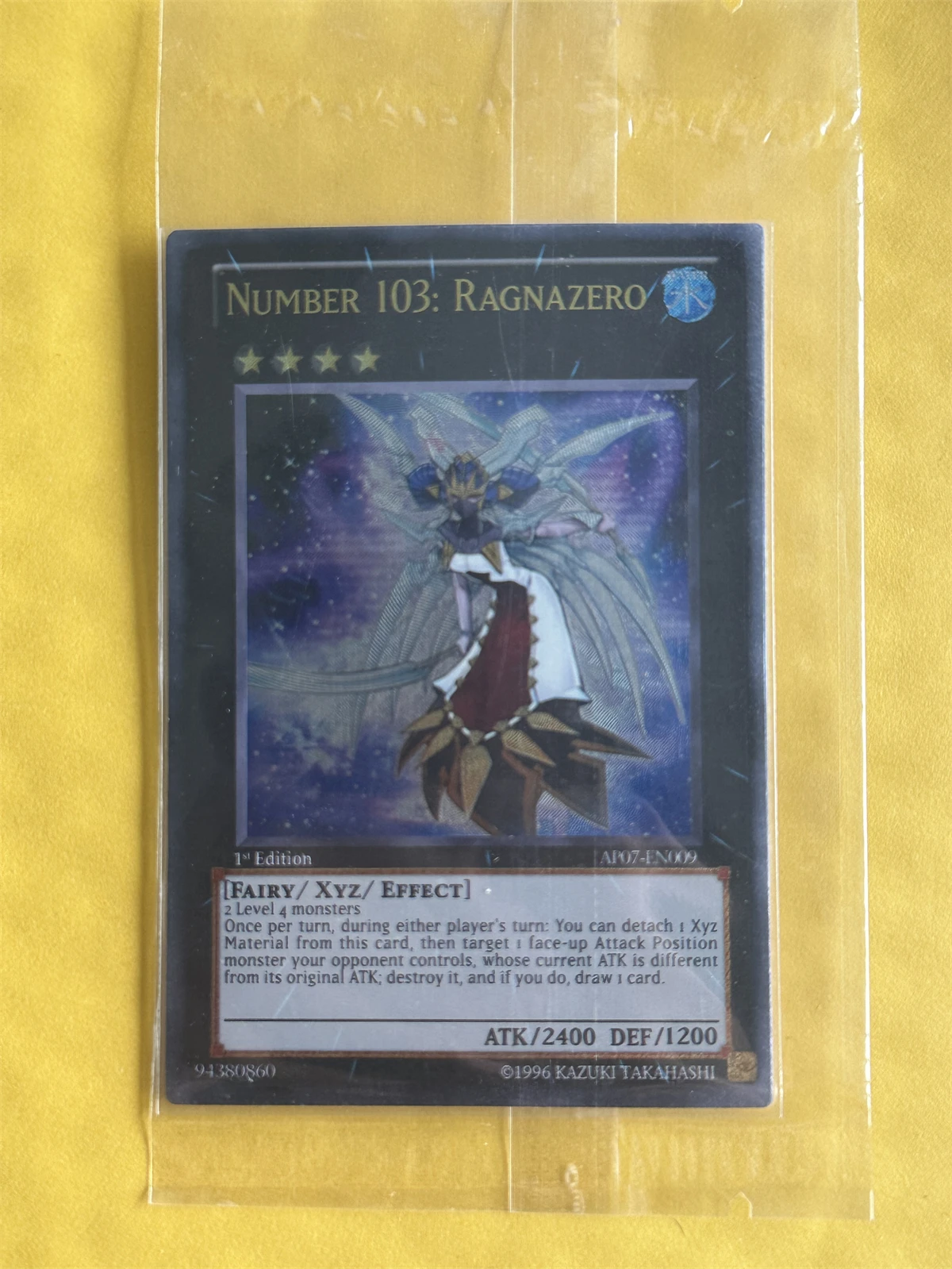 Yu-Gi-Oh OCG/TCG  Number 103: Ragnazero AP07-EN009  Magia Series Children's Gift Collection Board Game Toy Card (No-Original)