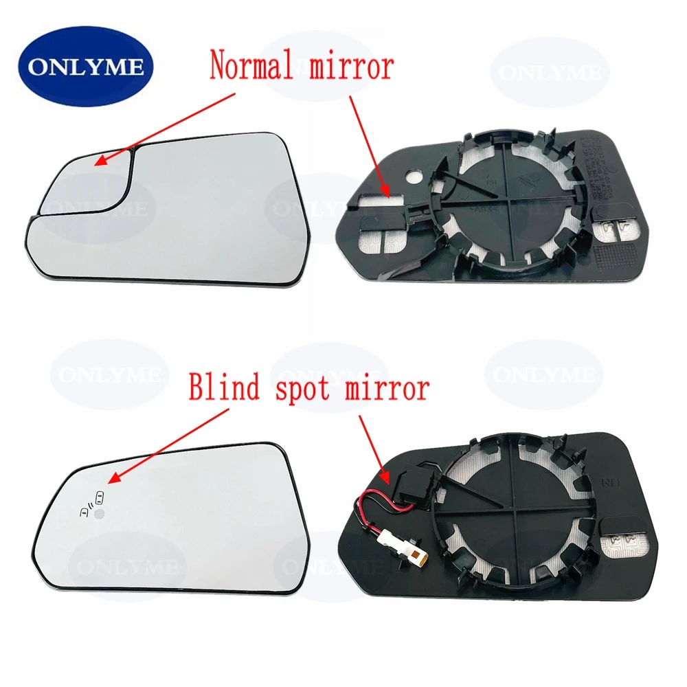 Car Led Warning Blind Spot Mirror Glass  For  Ford Mustang 2015 2016 2017 2018 2019 2020  American USA type