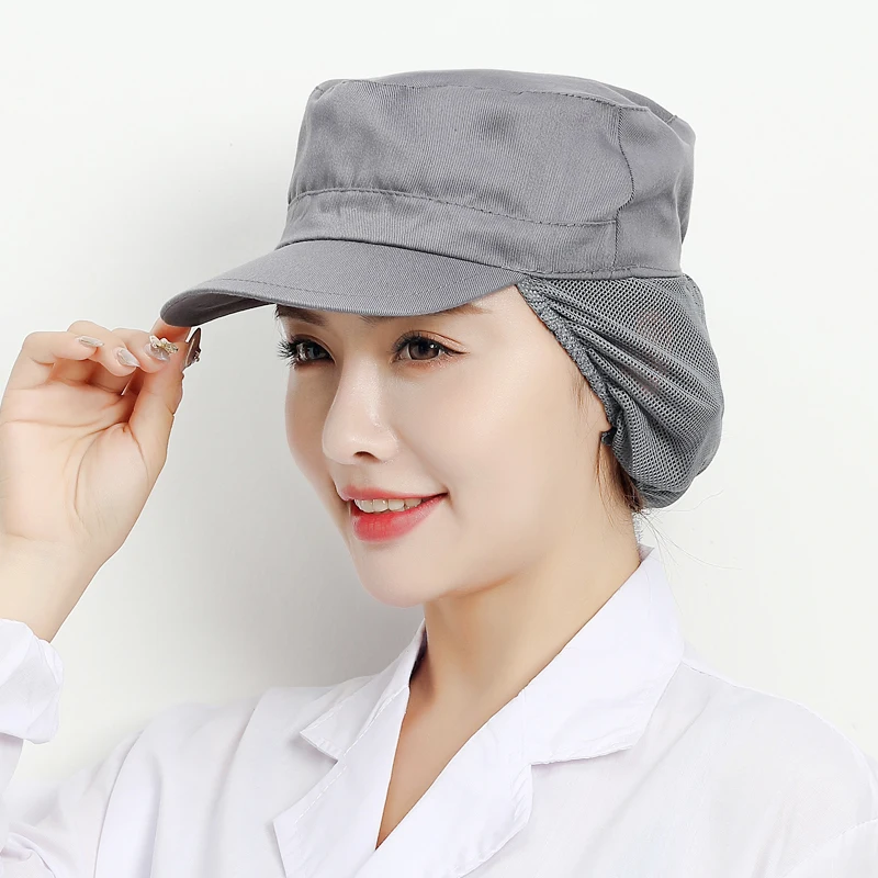 Casquette de travail en maille blanche pour hommes et femmes, chapeau en filet, anti-poussière, hygiénique, respirant, textile, usine alimentaire, atelier