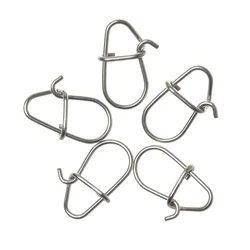 100PCS Stainless Steel Snap Fishing Barrel Swivel Safety Snaps Hooks Tackle Fast Llock Fishing Hanging Barrel Swivel Connector