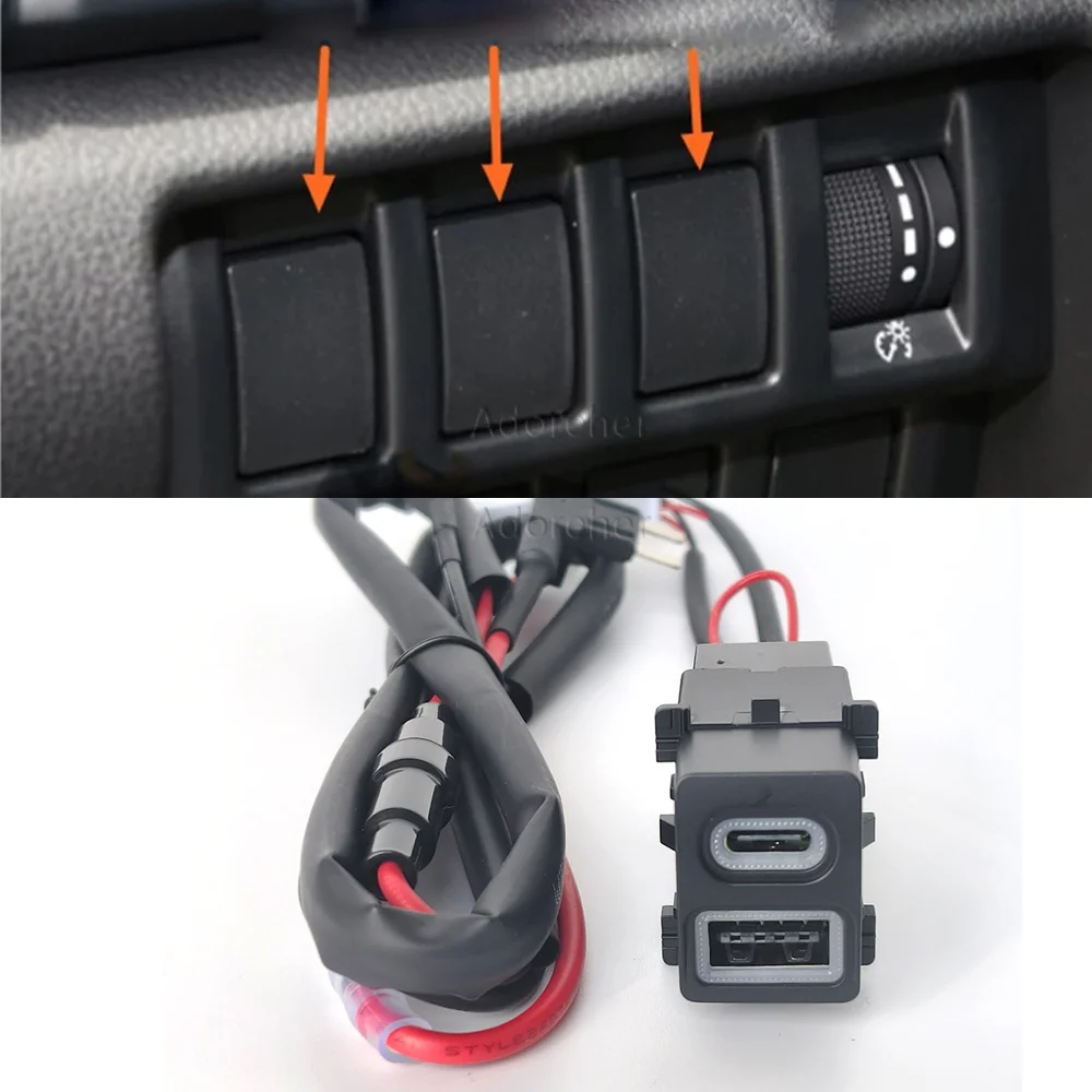 Cargador de Coche USB QC3.0 Tipo-C PD, Adaptador de Corriente para Teléfono, Compatible con Subaru Forester 2019-2024, Accesorios WRX