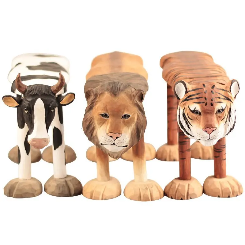 

Medium Shoe Changing Stool Children Solid Wood Animal Low Footstool Creative Porch Shoe Stool Kindergarten Home Decoration