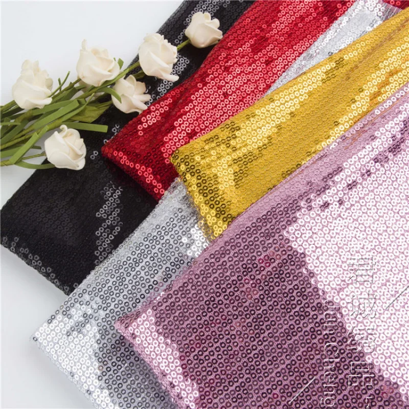 

3mm Sequined Embroidered Mesh Fabric for DIY Sewing Evening Dress Dance Performance Costume Tablecloth Material Cloth