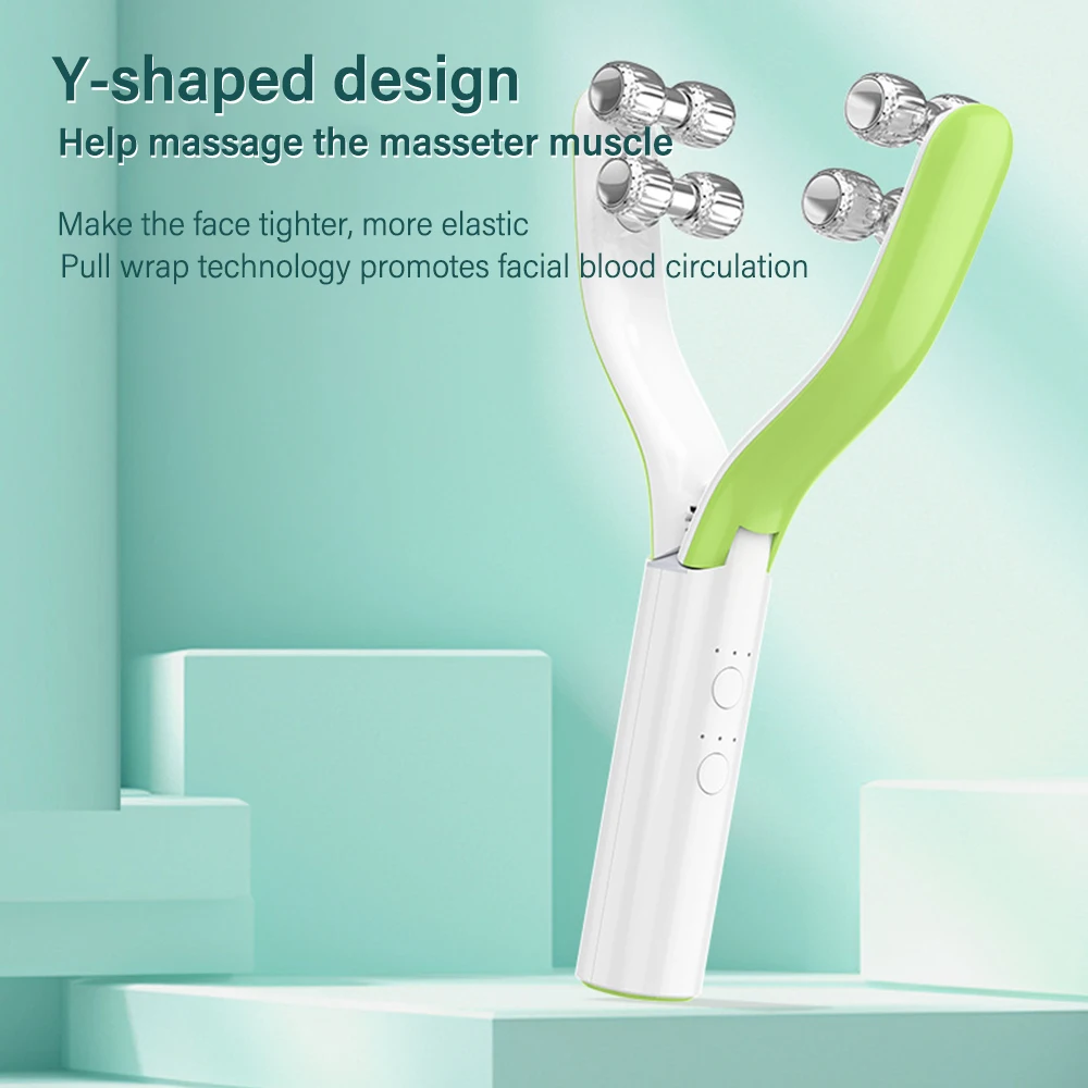 V-face Roller เครื่องนวดหน้าอุปกรณ์ทําให้ผอมบางใบหน้ายก Stick Shaping Double WAVE ล้อความงาม Face Thinning Instrument