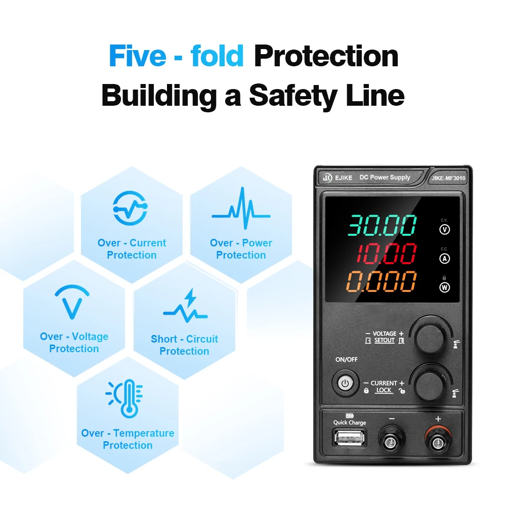 

EJIKE DC Stabilized Power Supply MF3010 Adjustable Maintenance Table Power Supply 30V 10A Output Power Supplies for Industry