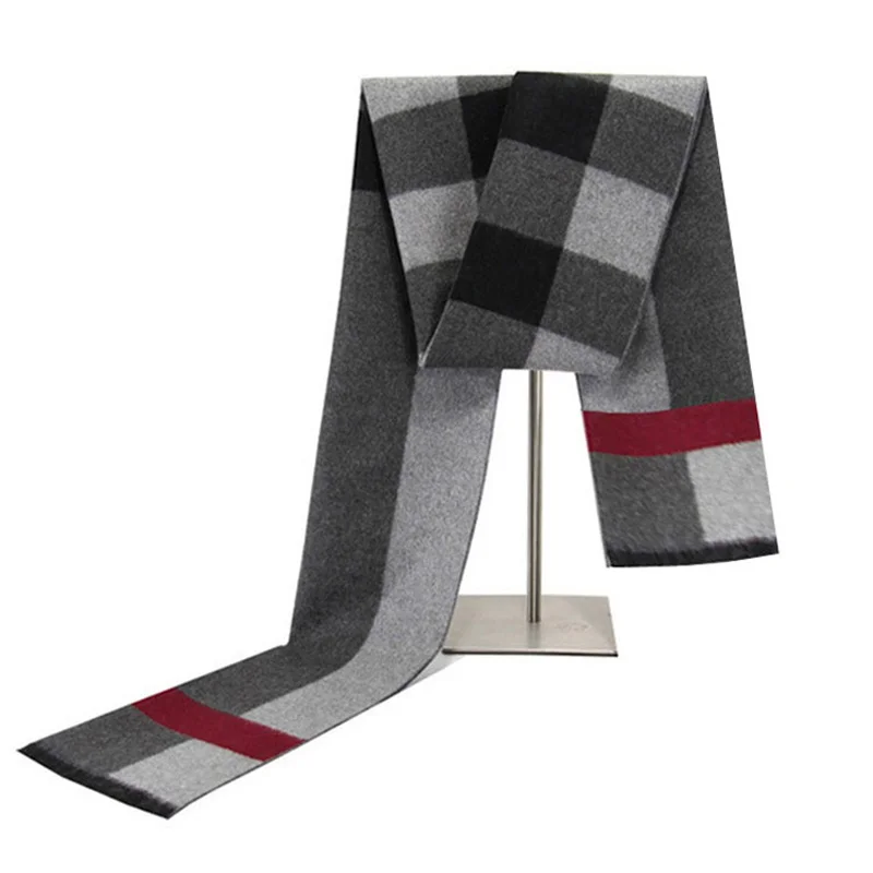 2022 New Fashion Plaid Men Scarves Autumn Winter Pashmina Thick Warm Cashmere Scarf Men\'s Business Long Wraps Classic Shawl