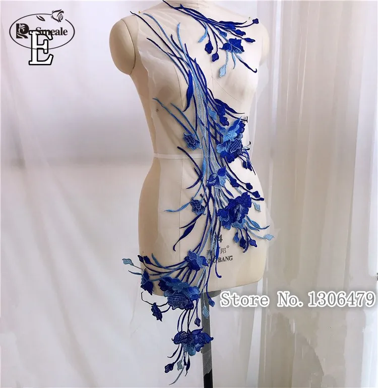 Toppa ricamata 3D per abito da sera da sposa, toppe da cucito, accessori per abbigliamento moda, 32x99cm, rs1302