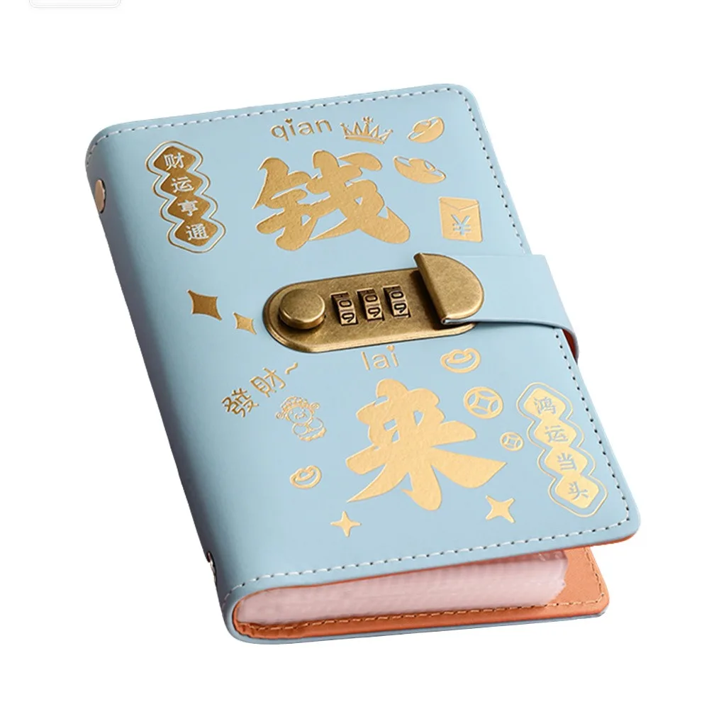 

With Password Lock 200 Envelopes Money Saving Challenge Get Rich Save Money Savings Binder Portable PU Money Collection Book