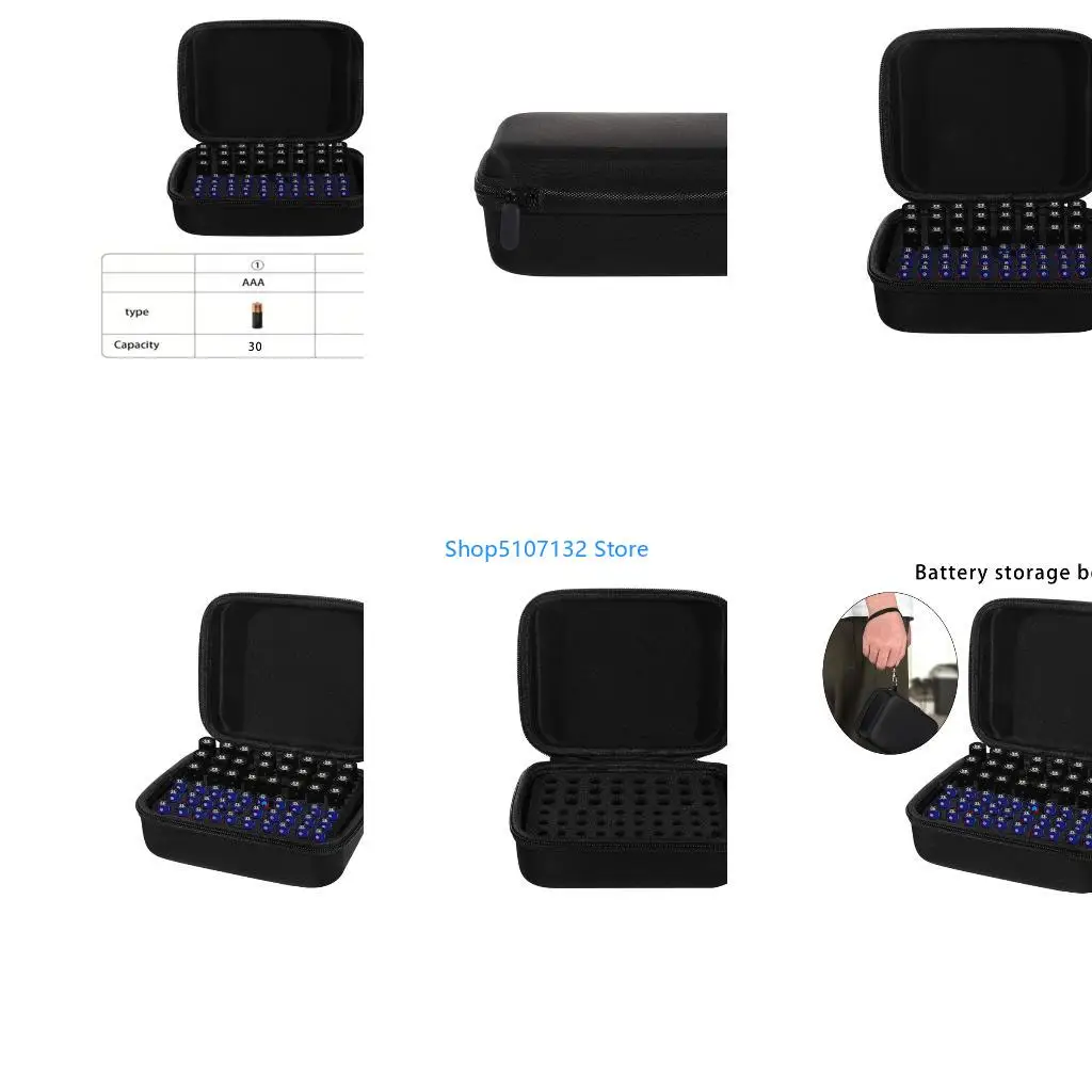 87HD Battery Organizers Box For 2A And 3A Cells Box Shell Durability EVA Storage Case For Household Office Outdoor Use