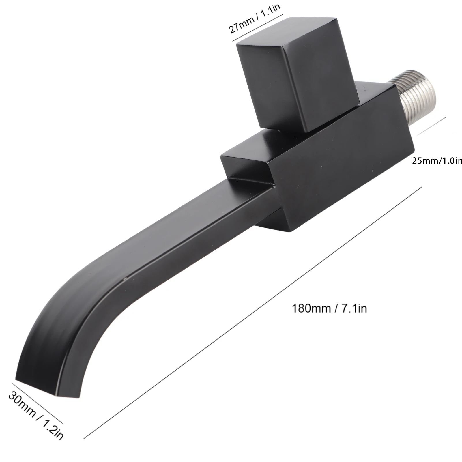صنبور حوض صنبور الحائط صنبور G1/2 الحائط حوض غسيل بالوعة صنبور المياه الباردة الحنفية اكسسوارات الحمام ماتي الأسود #6