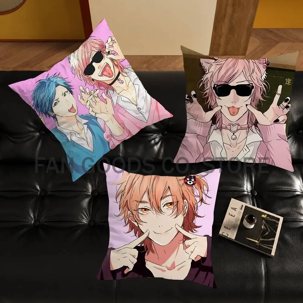 

Y-Yarichin Anime B-Bitch Club Printed Pillow Cover Cushion Case Simple Sofa Pillow Case No Pillow Core