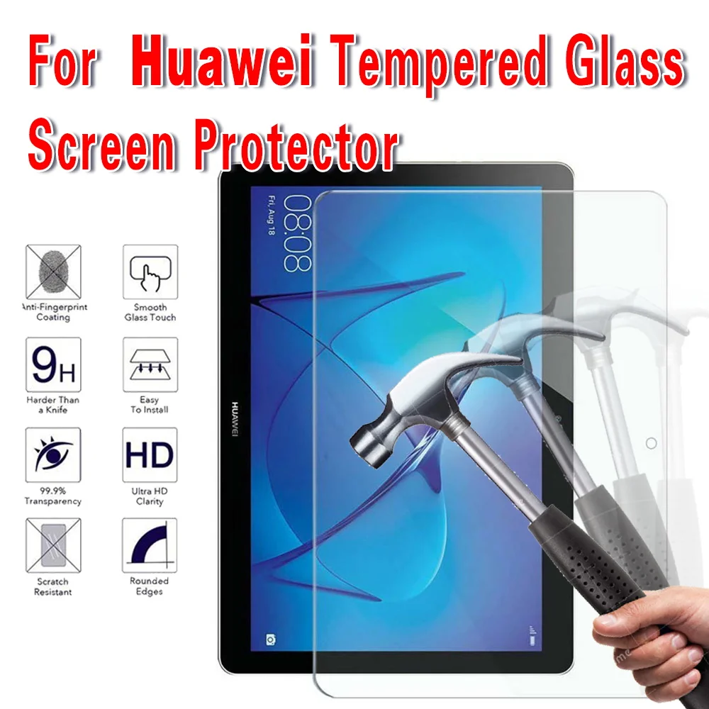 

1Pcs Tablet Tempered Glass for Huawei MediaPad 10.4/Pro 10.8/T3 8.0 9.6 10.1/T5 8.4/T8 T10 T10S M5 Lite M6 Screen Protector Film