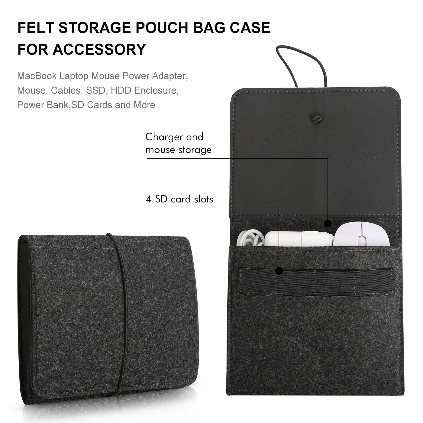 13-13.3 Laptop Sleeve Bag,Felt Bag with Extra Storage Pouch/Small Accessory Bag Ultra Light Slim Computer Tablet Case Cover