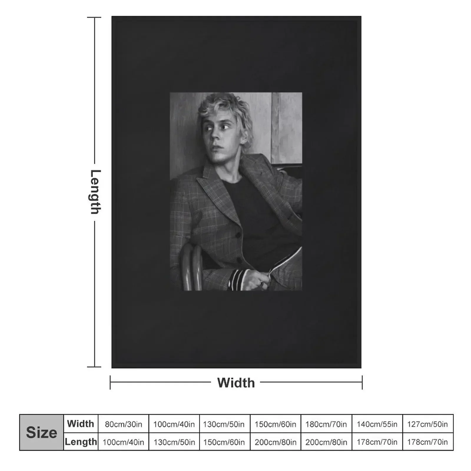 Evan Peters Throw Blanket Hairys Fashion Sofas Luxury Thicken Shaggy Flannel Fabric Softest Blankets