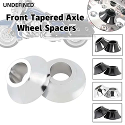 Motorcycle Chrome Tapered Front Wheel Axle Spacers For Harley Road King Electra Road Glide Street Glide Ultra Classic 2008-2024