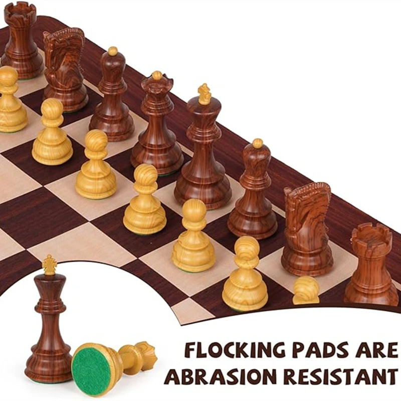 International Chess Set 51cm/20inch Foldable Rubber Chessboard, New Large King Size 9.6cm/3.8inch Heavy Chess Game Set view 5