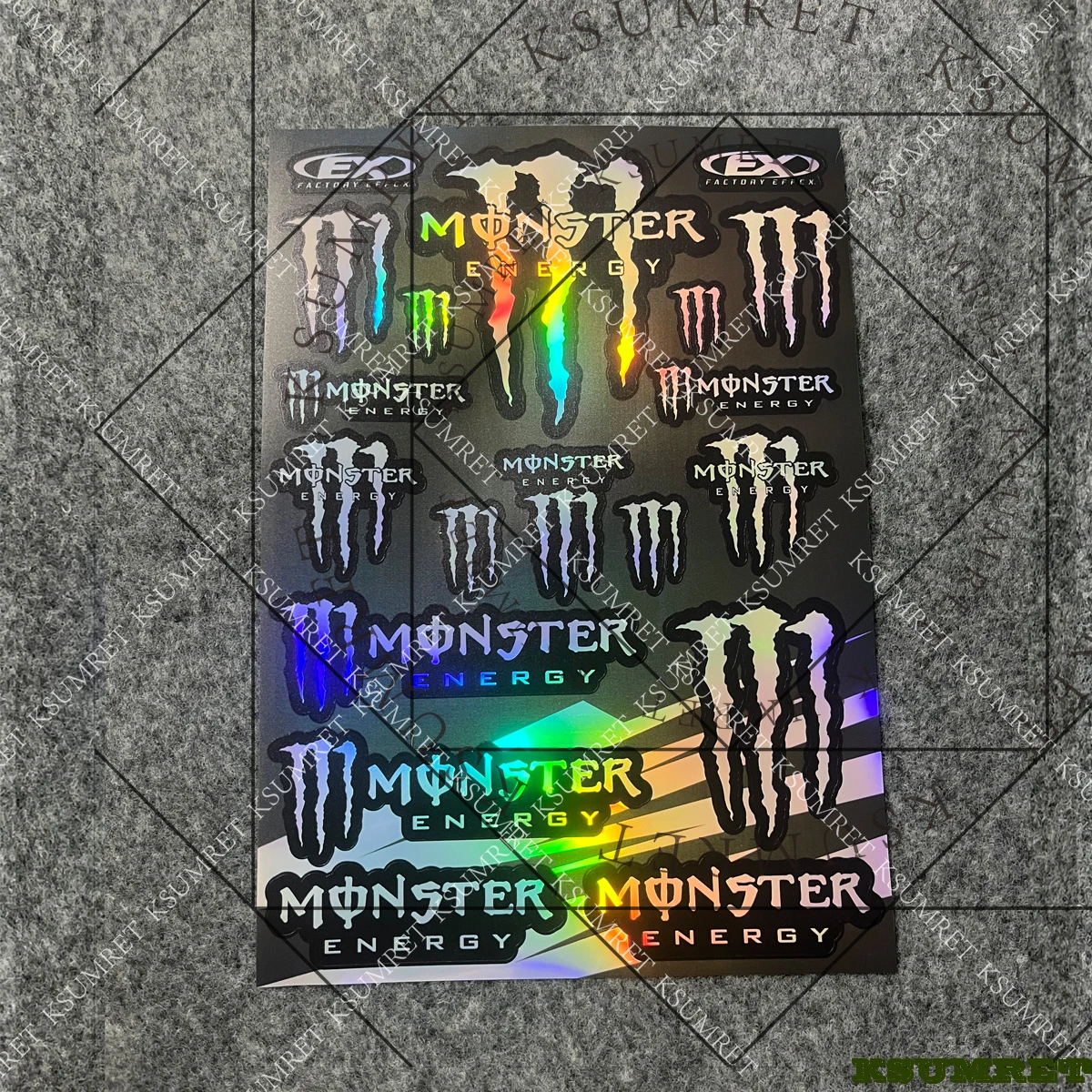 مجموعة ملصقات شعار خزان الدراجة النارية بالليزر لطاقة Monster Energy #1