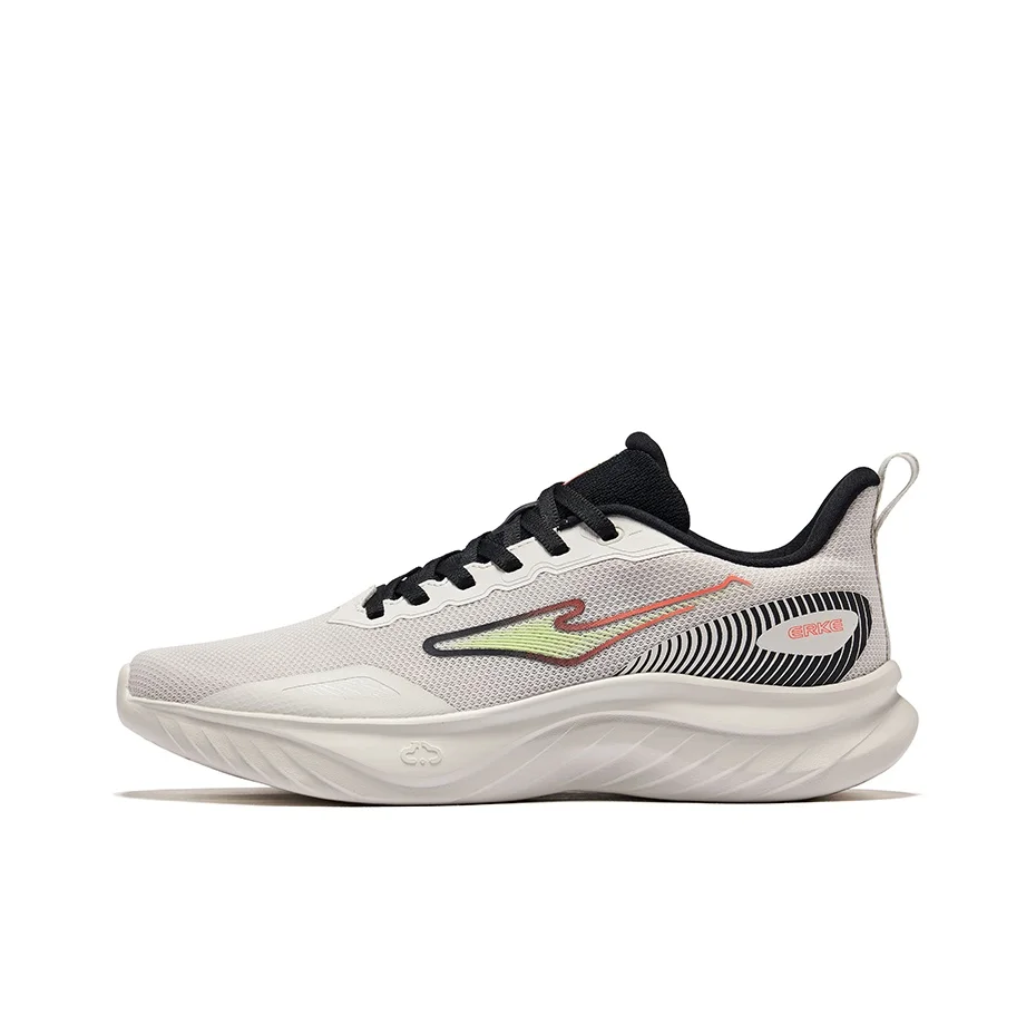 Erke Cushioning Rebound Slip Resistant Low top Casual Running Shoes Men's Wild Gray Jet Black 51125103074-101