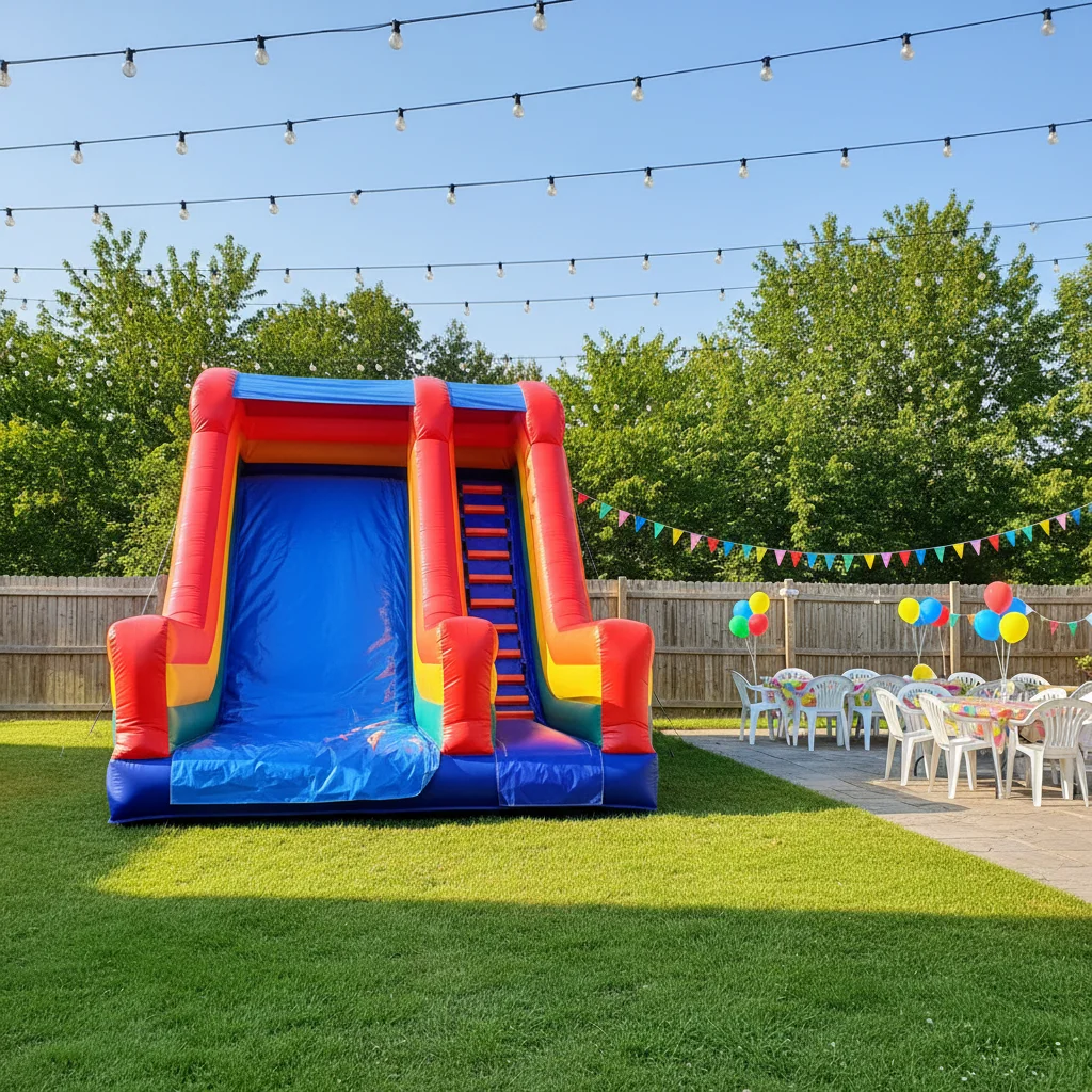 Factory Customized Outdoor Playground Commercial Inflatable Dry Slide Kids Bounce Amusement Park
