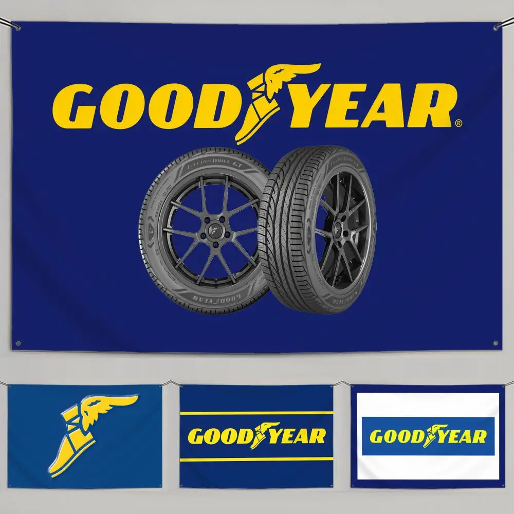 Classic G-GOODYEARS Game Flags Minimalist Fabric Flag Fade-Resistant Outdoor Garden Banner Hanging Sign for Shop Home Decor