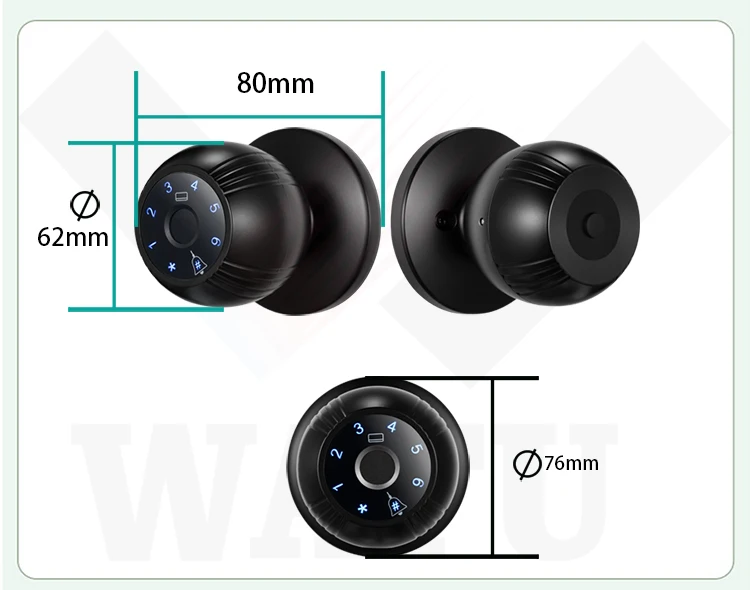 TUYA Smart Fingerprint WIFi Door knob Lock With multi Unlock by passowrd or IC card or Free TUYA APP Remotely