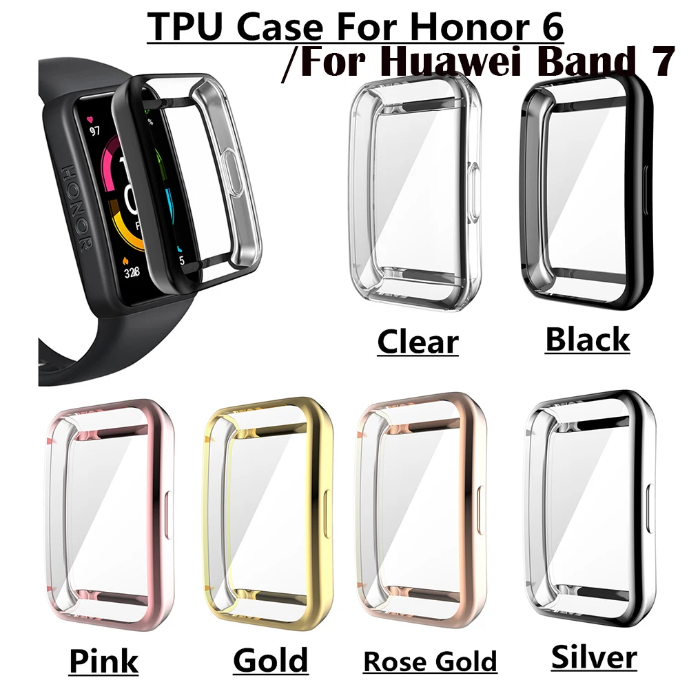 Full Protective Case Cover For Huawei Band 6 7 Smart Screen Protector For Huawei Band7 Honor Band 6 7 Accessories Frame Case TPU