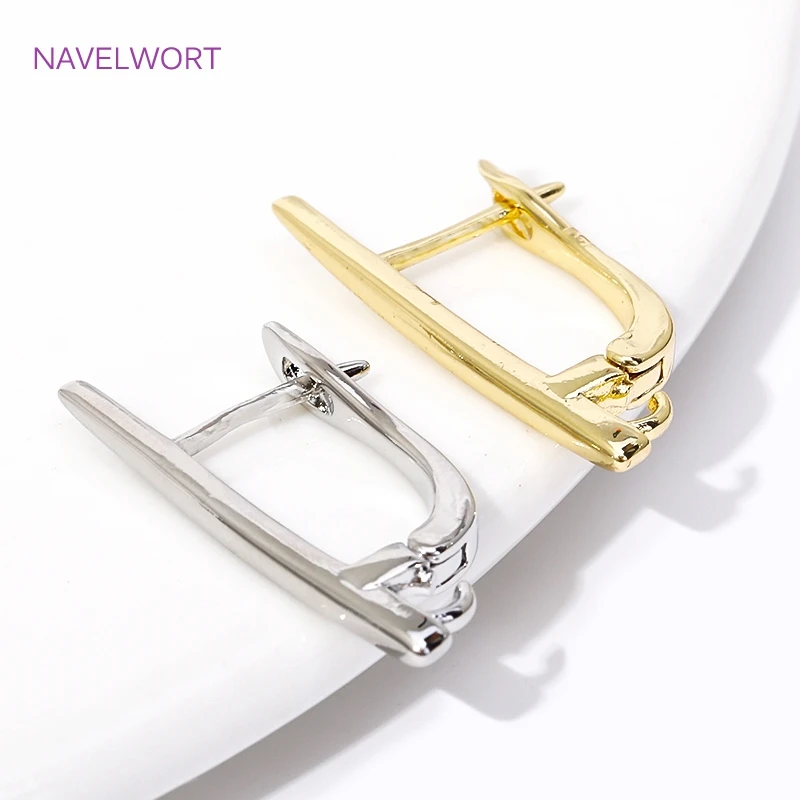 18K Gold Plated Smooth Earring Hook Clasps Brass Metal Ear Wire Hooks,Jewelry Making Supplies DIY Earring Making Accessories