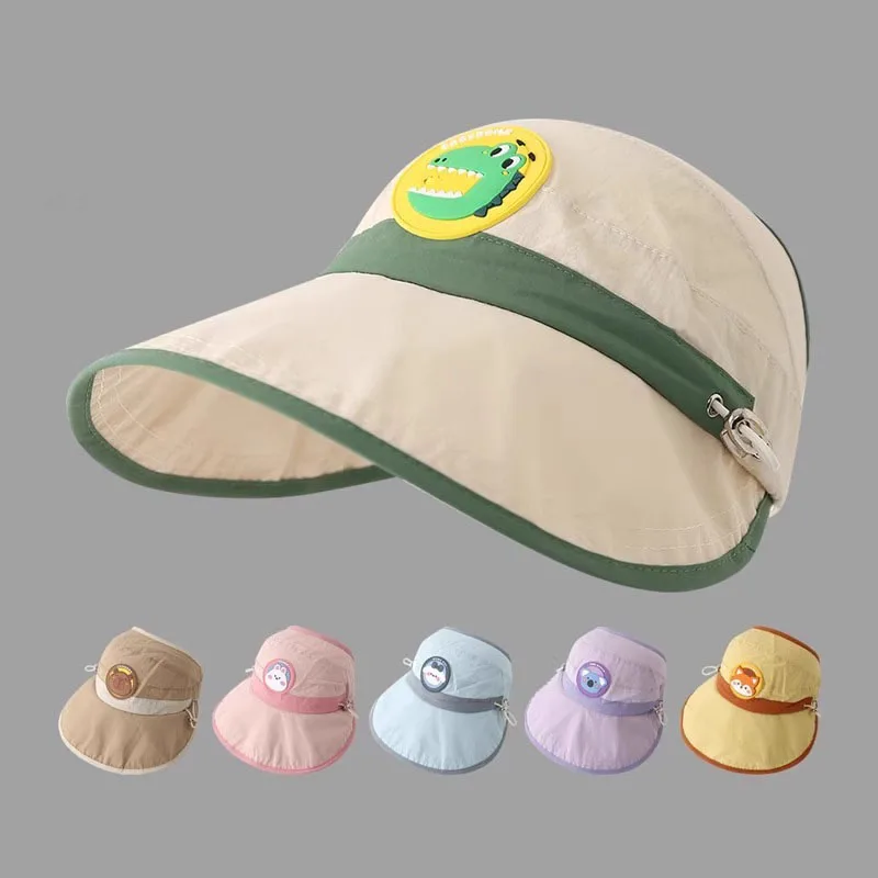 Kids' Sun Protection Hat Summer Quick-dry Anti-UV Open-Top Visor Lightweight Large Brim Toddlers Outdoor Clothes Accessories