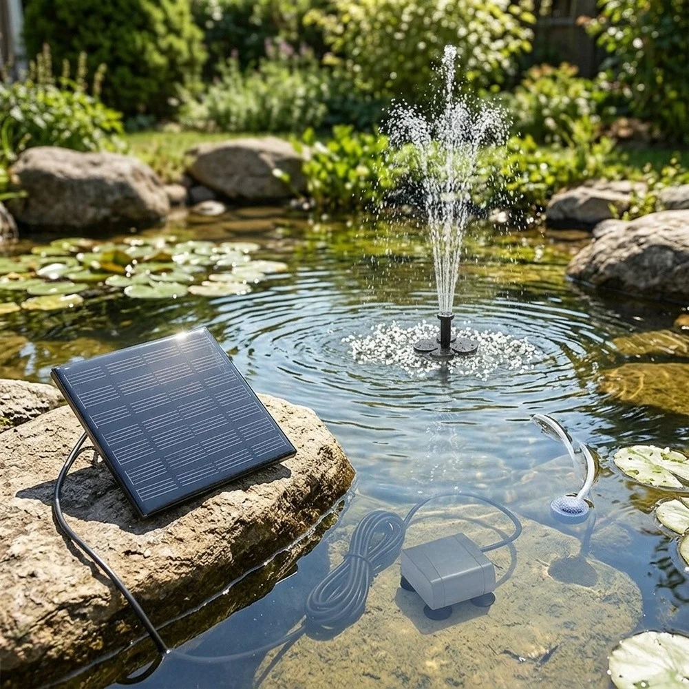 Outdoor Solar Brushless Water Pump for Garden Pond Fountain Decoration Oxygenation 150L/h Flow Rate 70cm Max Lift Height