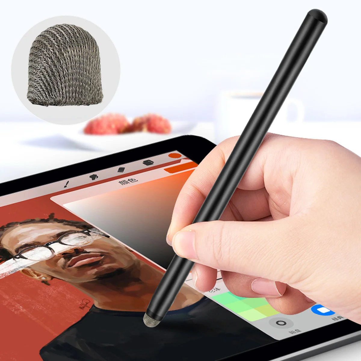 

20pcs Conductive Fiber Pen Tip Replacement Head For Pencil Durable Stylus Cap No Screen Mark Scratch Resistant Capacitive Pen