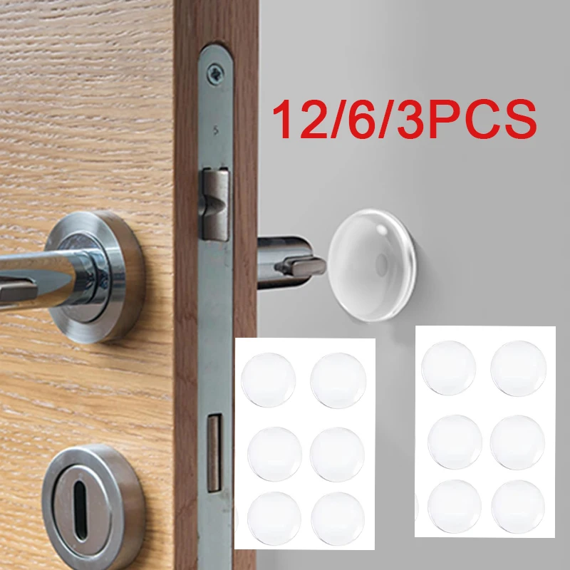 Door Knob Wall Shield Clear Soft Rubber Door Stopper Door Handle Bumper Mute Stickers Wall Protector Muffler Pad Protective Plug
