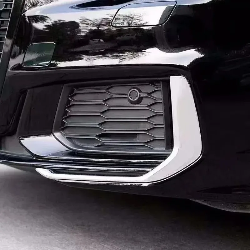 ل ABS المصد الأمامي الضباب ضوء الكسوة مصباح الجفن الحاجب قطاع غطاء A6 C8 S-خط 2019 2020 2021 2022 اكسسوارات السيارات #4