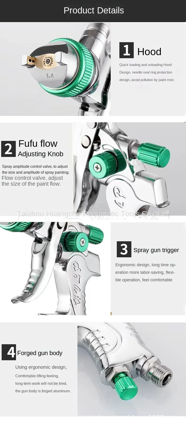 Imagem -05 - Paint Spray Gun Grupo Bico Gravidade Pneumática Air Paint Pistolas de Pulverização Carros Ferramentas de Pintura 1.4 mm 1.7 mm 2.0 mm Profissional