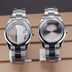 Silver 36mm 40mm Luxury Men's Watch Case Stainless Steel Watchband Parts For nh34 nh35 nh36 nh38 Miyota 8215 Movement 28 5 Dial