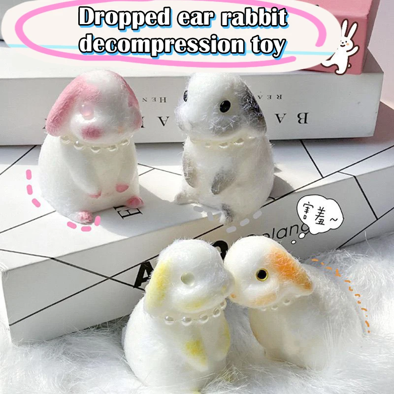 Cute Simulation Rabbit Soft Rubber Toy Cute Rabbit Pinching Slow Rebound Decompression Vent Toy Stress Release Toys Gift