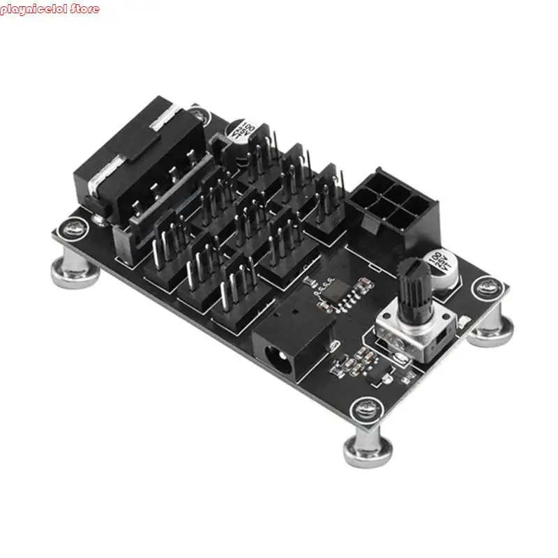 

E8BA PWM Computer Chassis Violent Fan Speed Controller 9-way High-power Fan Hubs Controller Noise Reductions Graphics Card
