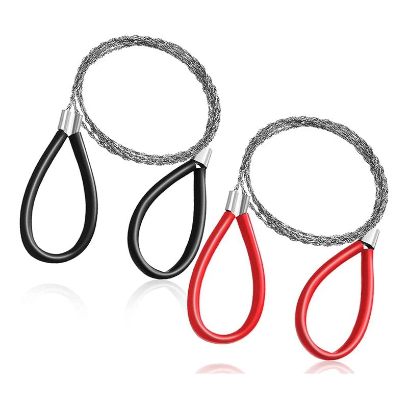 

2 Pack PVC Pipe Cable Saw Stainless Steel Wire Saw Hand Pocket String Rope Saw Emergency Survival Wire Saw Cutting Tool Metal