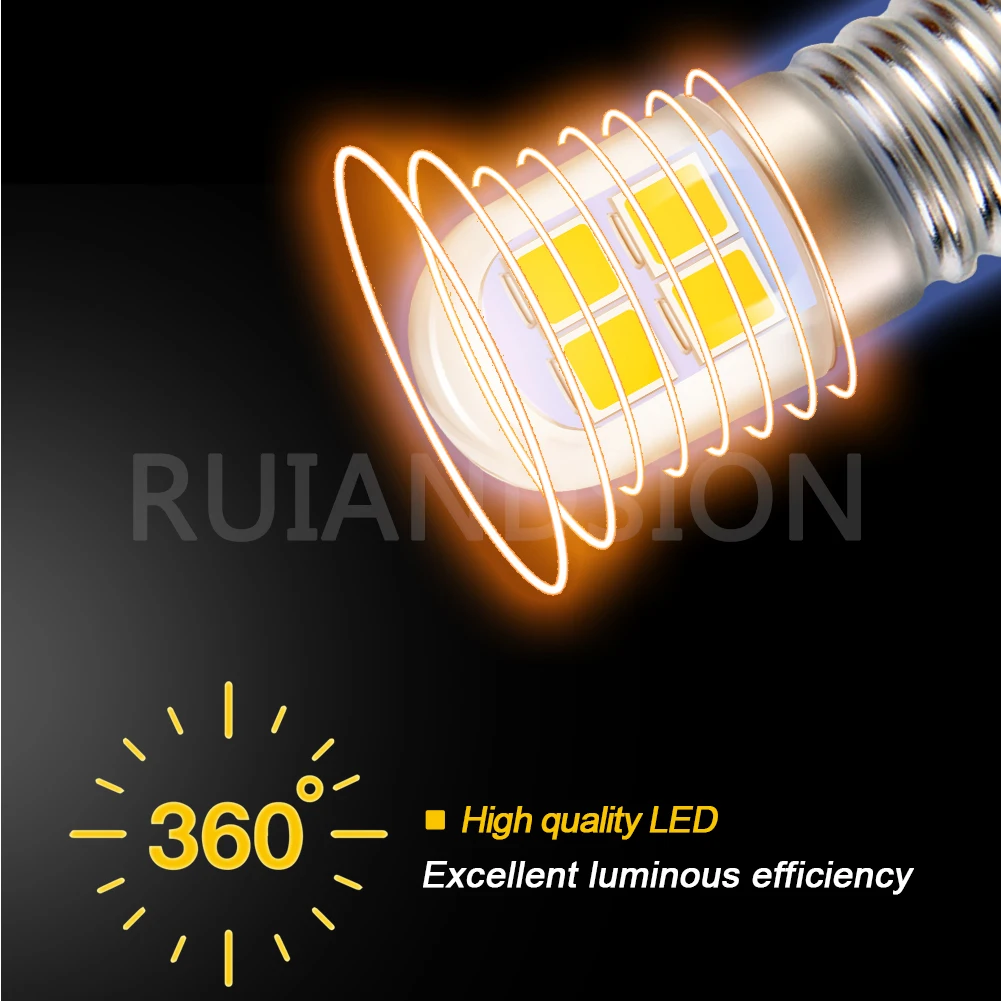 RUIANDSION E10 Bohlam LED 4-6V Basis Sekrup 2835 SMD Putih Hangat Pengganti Lampu Indikator Speedometer Motor Upgrade